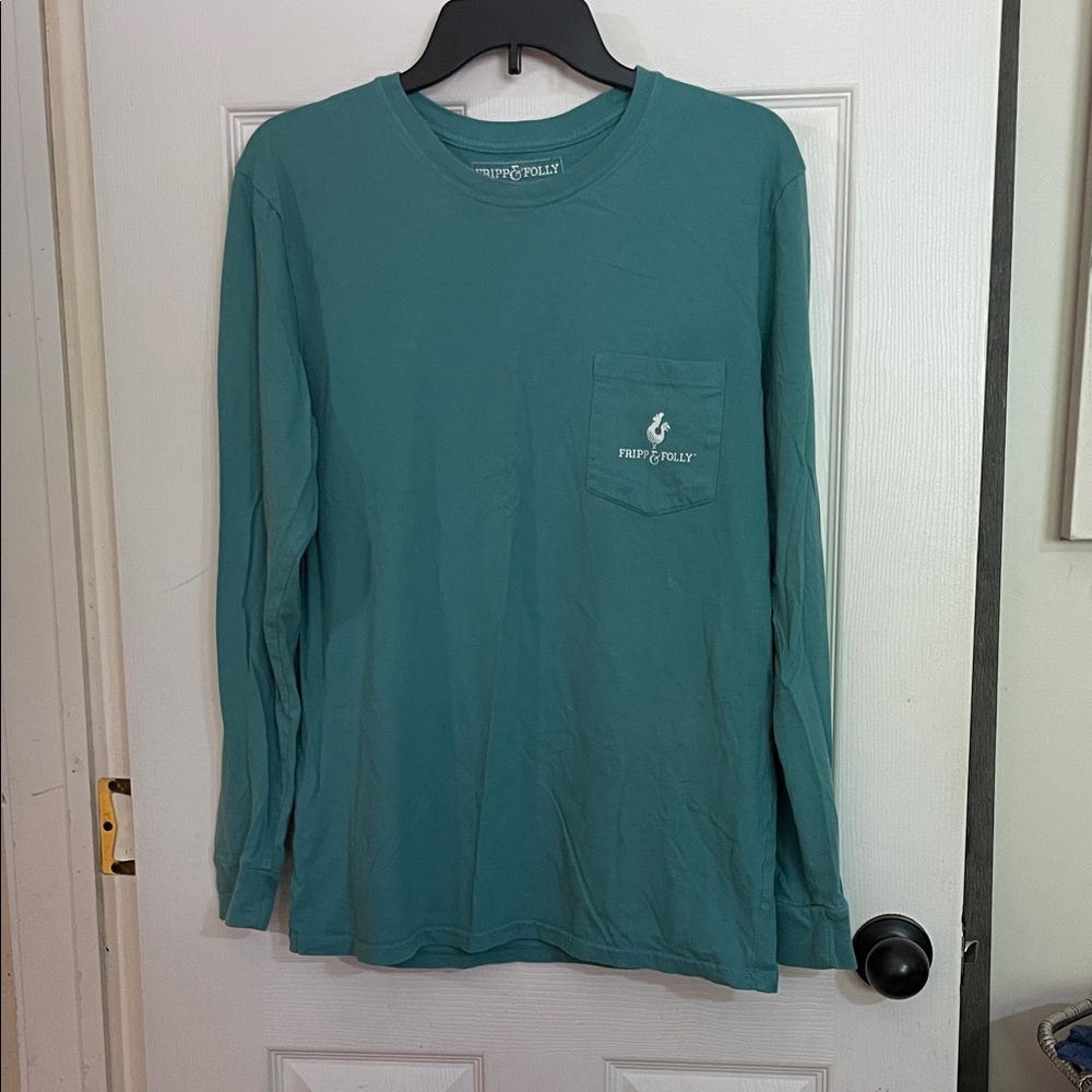 Men's Fripp & Folly Long-Sleeve Pocket Tee in Teal   Size L